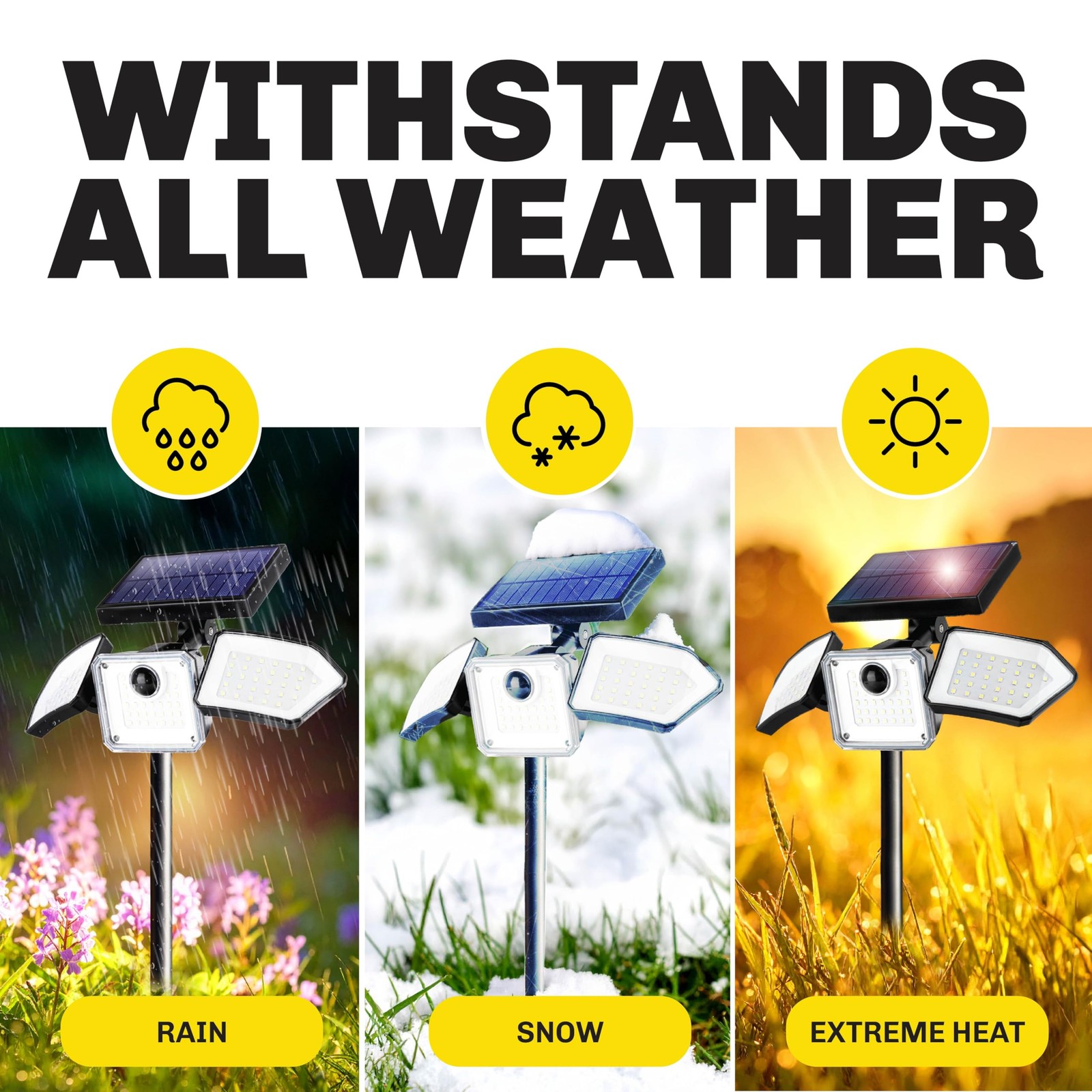 Bionic Flood Light 2 Pk Solar Lights Outdoor Waterproof, Ultra 2 Pack, Black