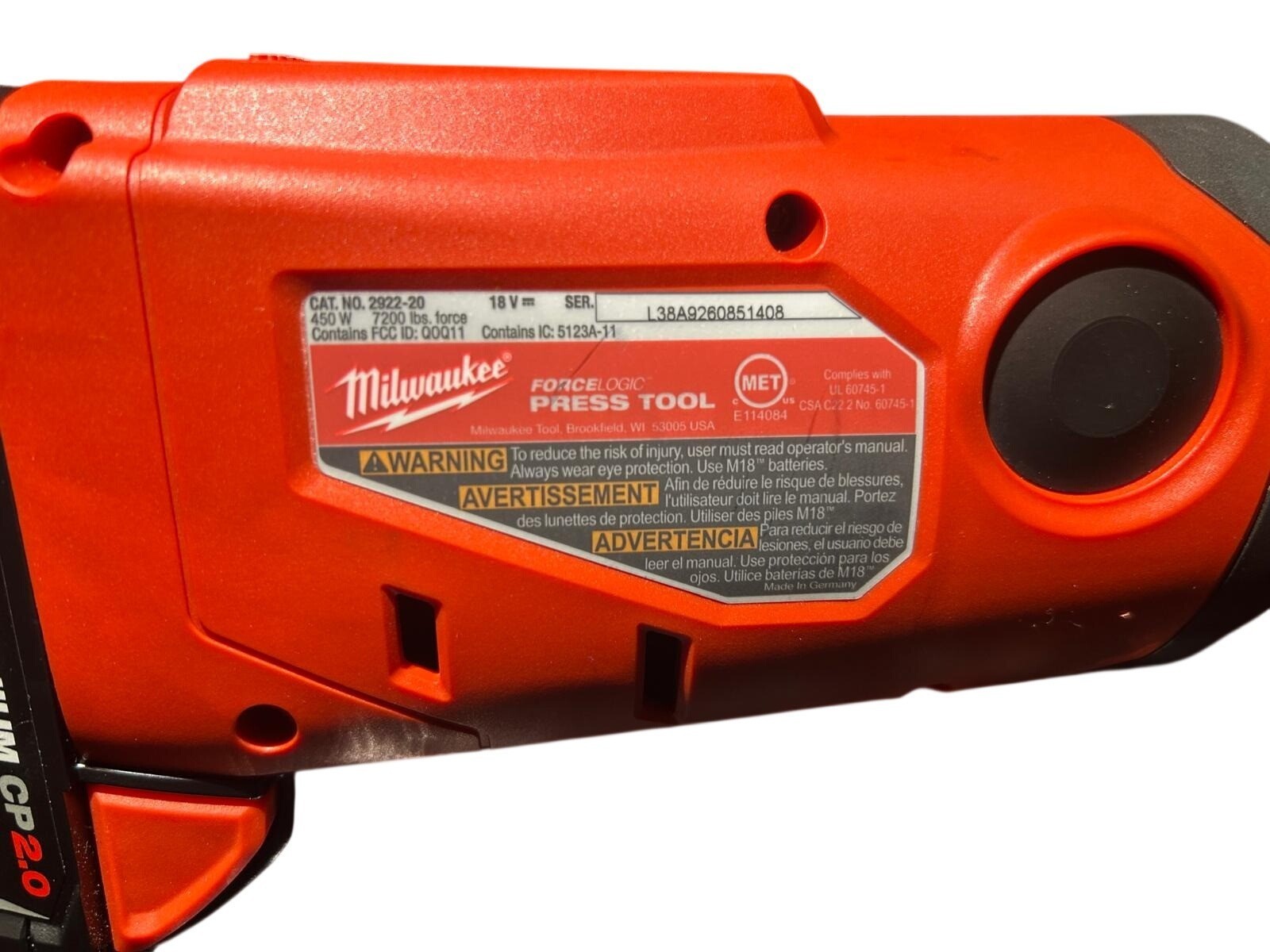 Milwaukee M18 FORCE LOGIC Press Tool w/ ONE-KEY INCLUDES REDLITHIUM™ CP2.0 Batte