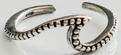 Wave Toe Ring Bali design Adjustable 925 Sterling Silver # 5