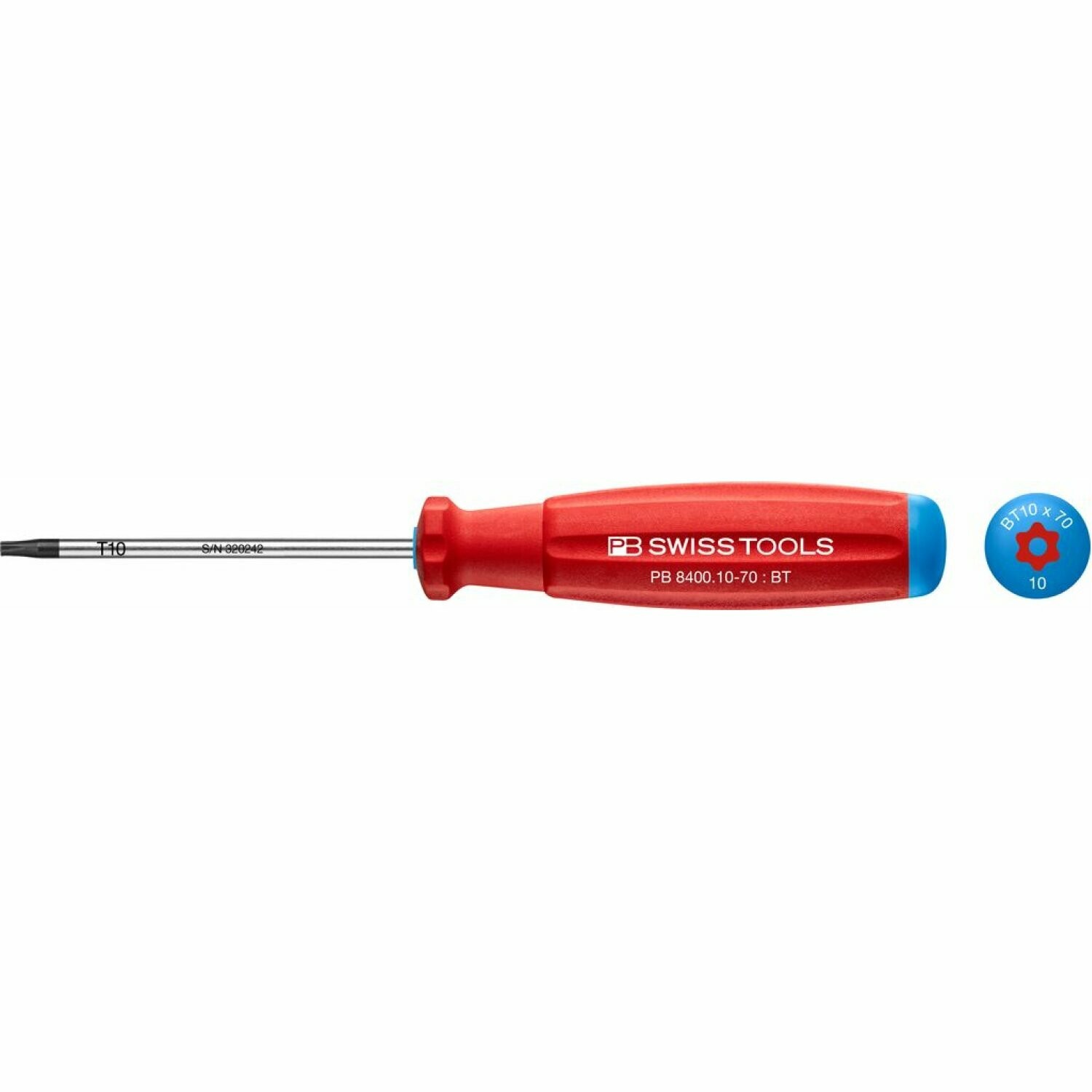 PB Swiss PB 8400.B 10-70 TORX Screwdriver Swiss Grip, T10, 70 mm