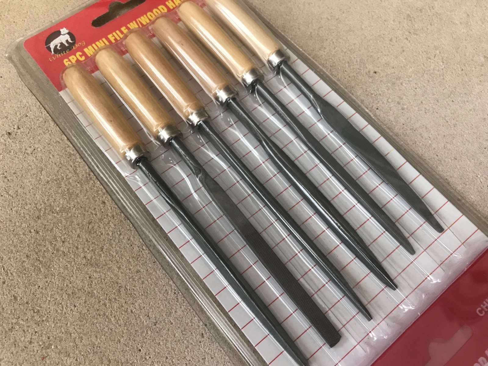 New 6pcMini Coarse Cut Needle File Set w /Wood Handle w/ Pouch