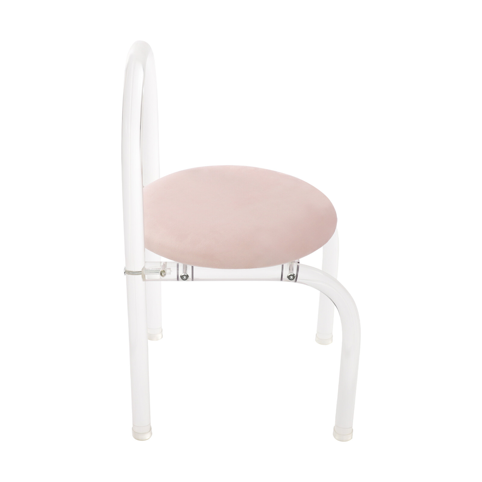 Acrylic Clear Desk Chair Pink Velvet Modern Minimalist 165 lbs Assembly Required