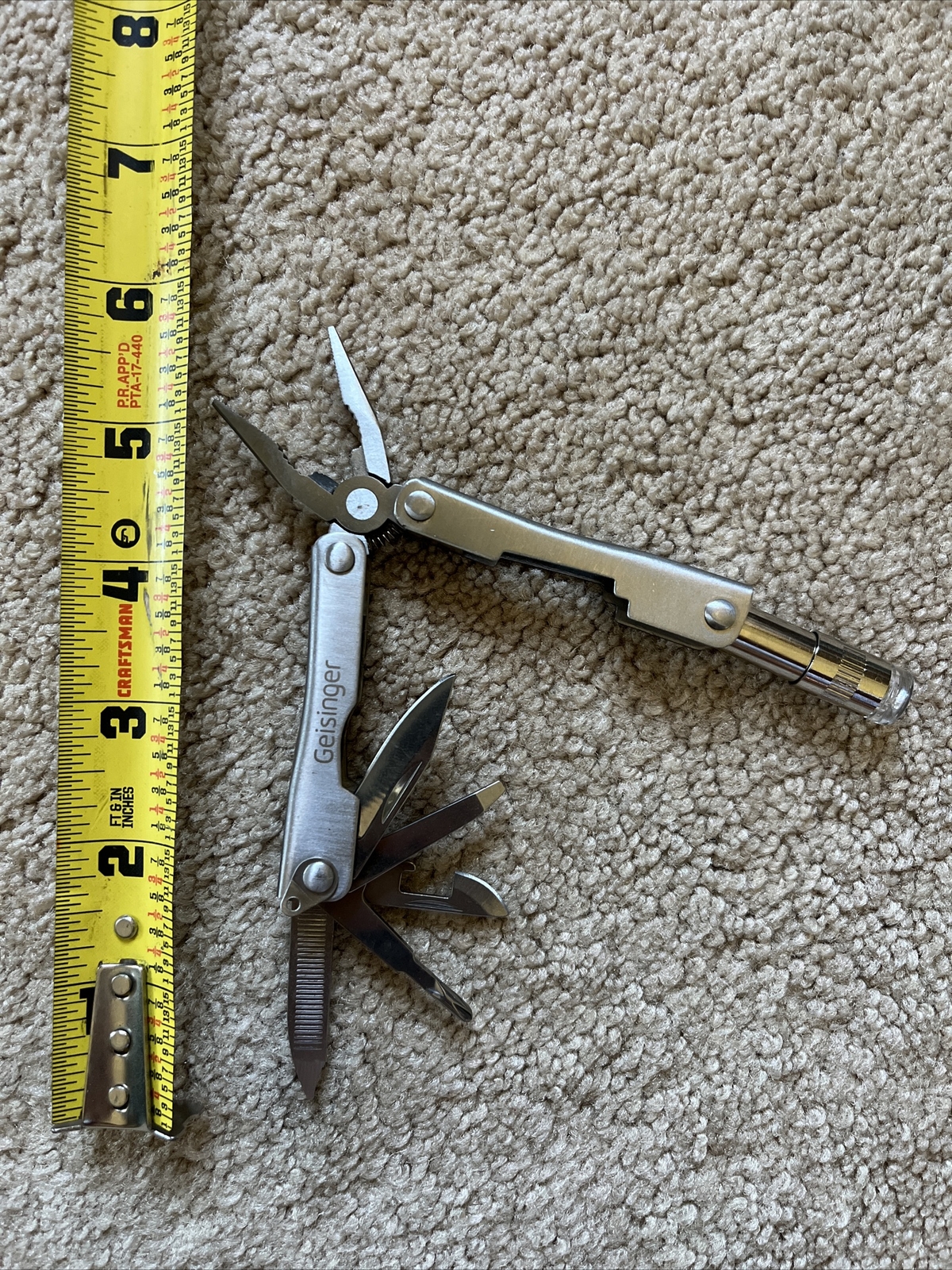 10 Function Mini Stainless Steel Pocket Pliers Knife Multitool w/ LED Flashlight