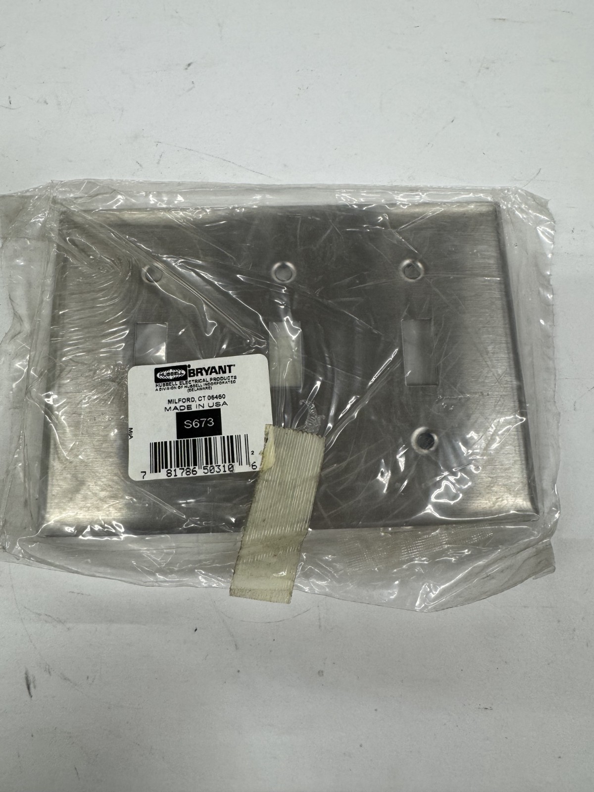 QTY/17 Bryant S673 3 Toggle Switch Wall Plate 302/304 Stainless Steel