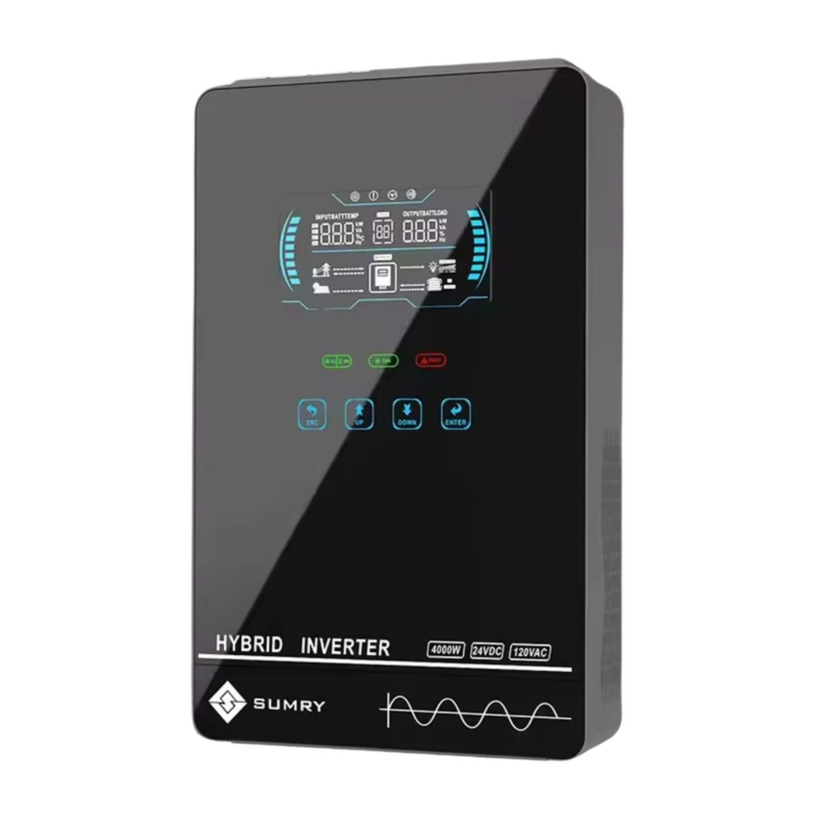 Inversor Solar Híbrido Sumry 4000W 24V a 120V Onda Senoidal Pura MPPT 140A