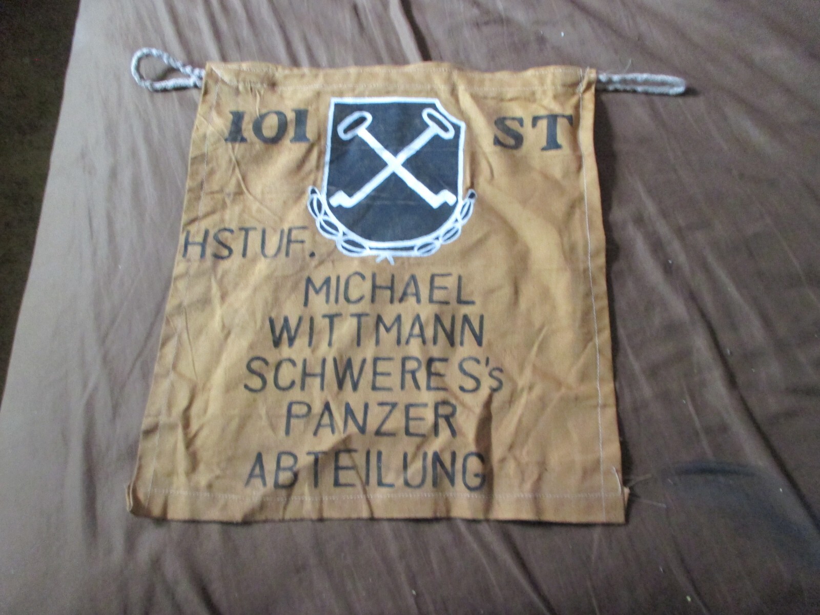 WWII GERMAN WITTMAN TIGER ACE 101ST HVY PZ  BATT NORMANDY TANK   PENNET FLAG