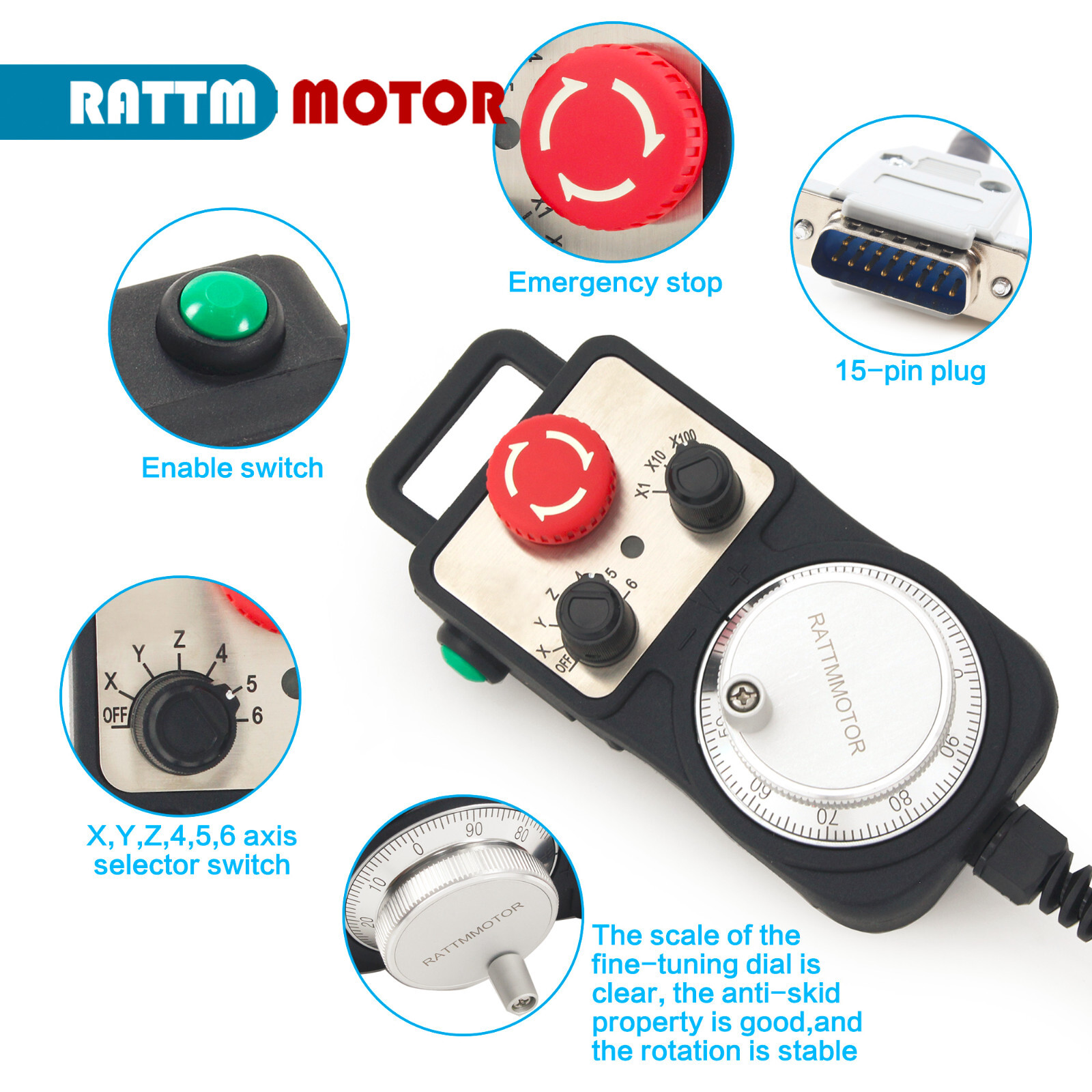 『US』4 AXIS CNC DDCS Expert Controller Offline Standalone PLC Control System+MPG