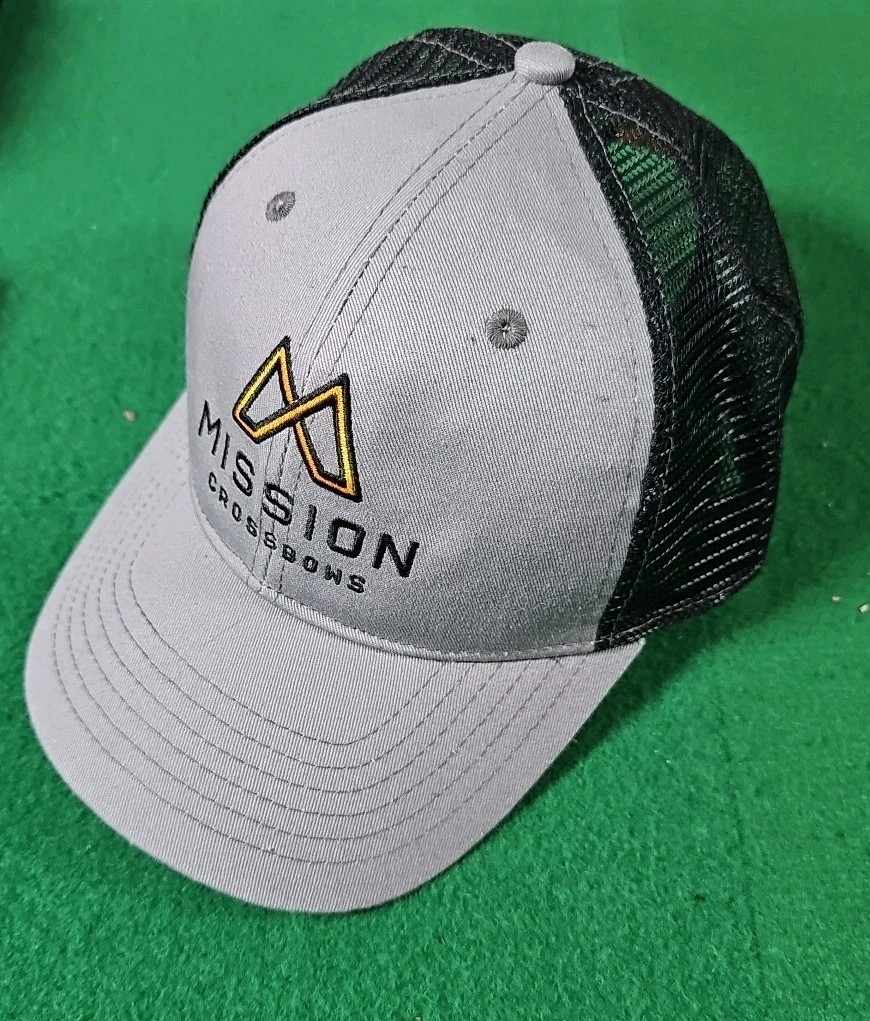 Mission Crossbow Truckers Hat Cap / Adjustable Snapback /Grey/Black /Embroidered