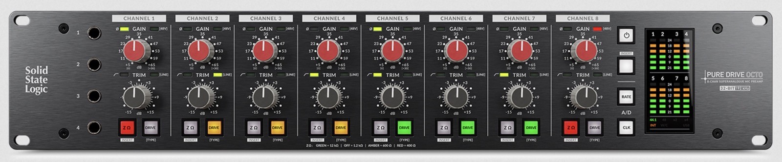 Solid State Logic SSL Pure Drive Octo 8 Mic Pre's, Conversion, and USB Soundcard