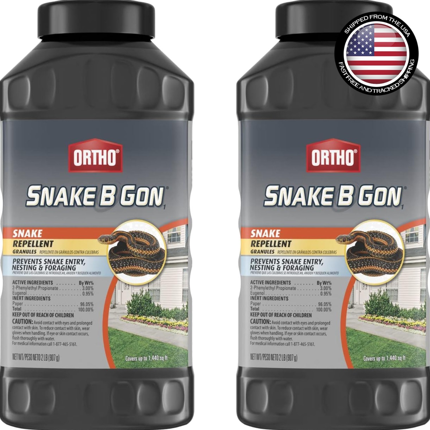 Snake B Gon1 Granules: No-Stink Snake Repellent for 1,440 sq. ft. Yard Coverage