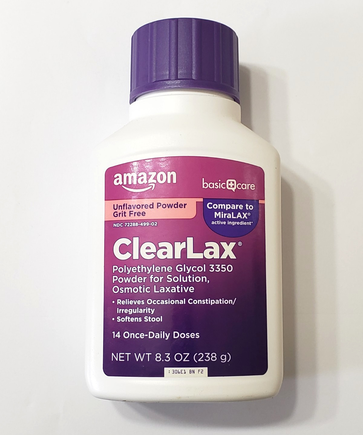 ClearLax PEG 3350 Powder Constipation Relief Unflavored 8.3oz Compare to MiraLAX