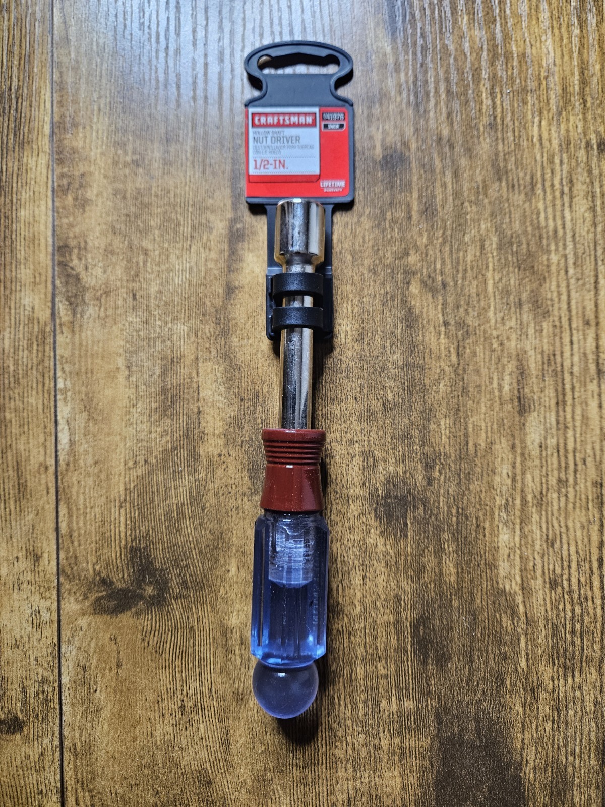 Craftsman USA 1/2" Hollow Shaft Nut Driver Red Clear Handle 41976 USA NEW UNUSED
