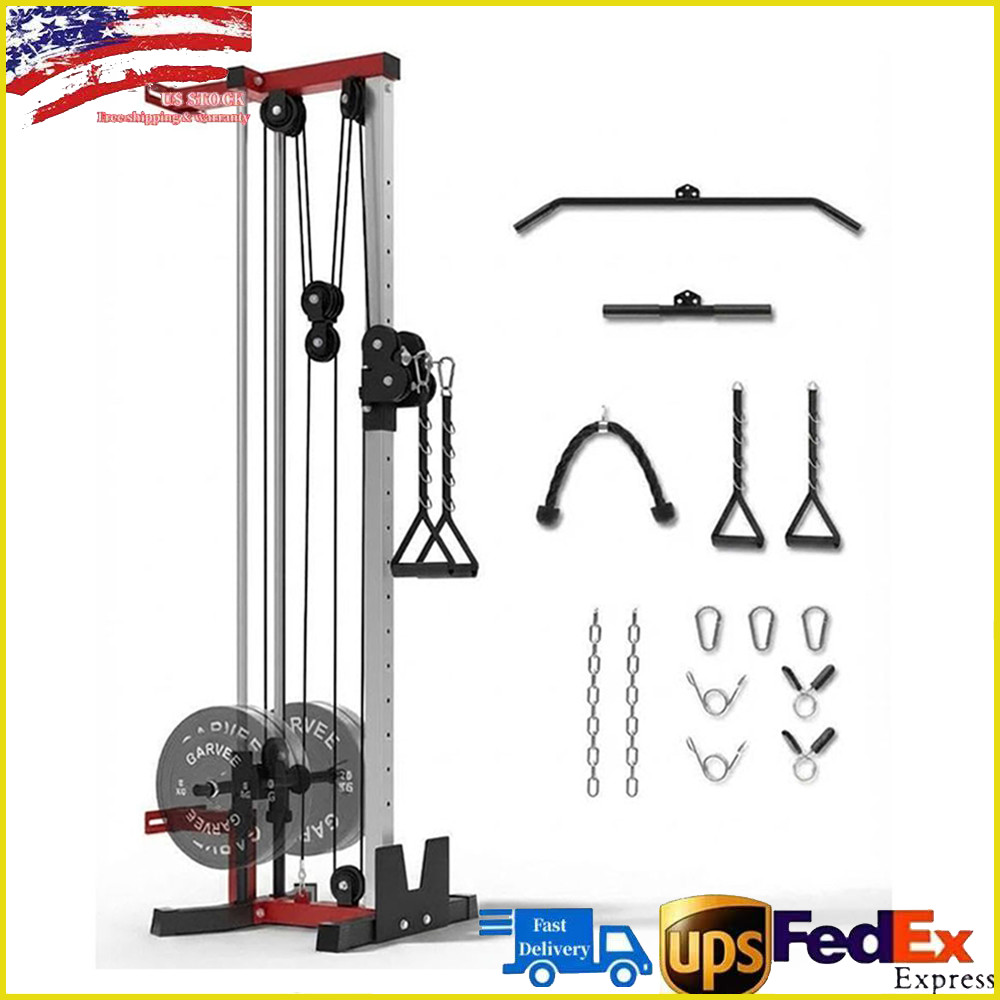 Wall Mounted Dual Pulley Cable Machine,400LB Capacity for Home Strength Training