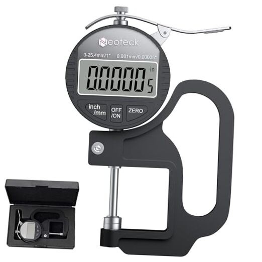 Digital Thickness Gauge 0-1"/0.00005" Silver-black