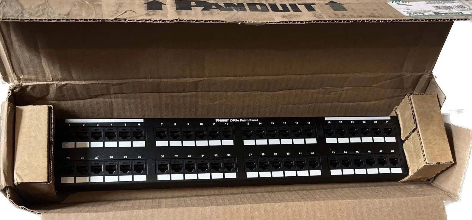 Panduit DP485E88TGY Category Flat Punchdown Patch Panel Black 5E 48-Port