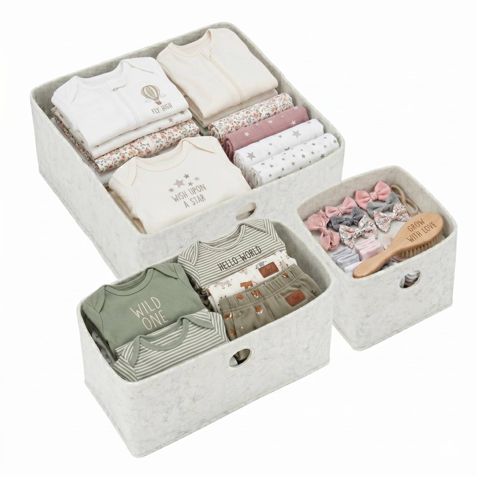 Parker Baby Felt Drawer Organizers 3 Pack | Versatile & Sturdy Nursery Organi...