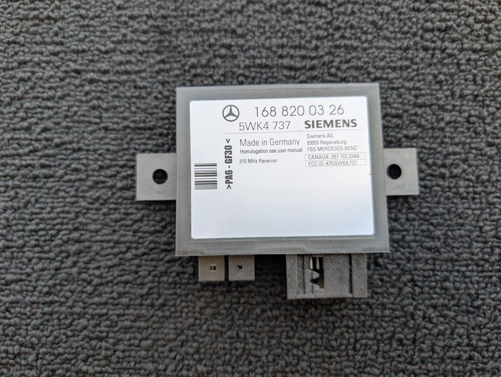 Mercedes SLK230 SLK320 Ignition Immobilizer Relay Module  1688200326 - FREE SHIP