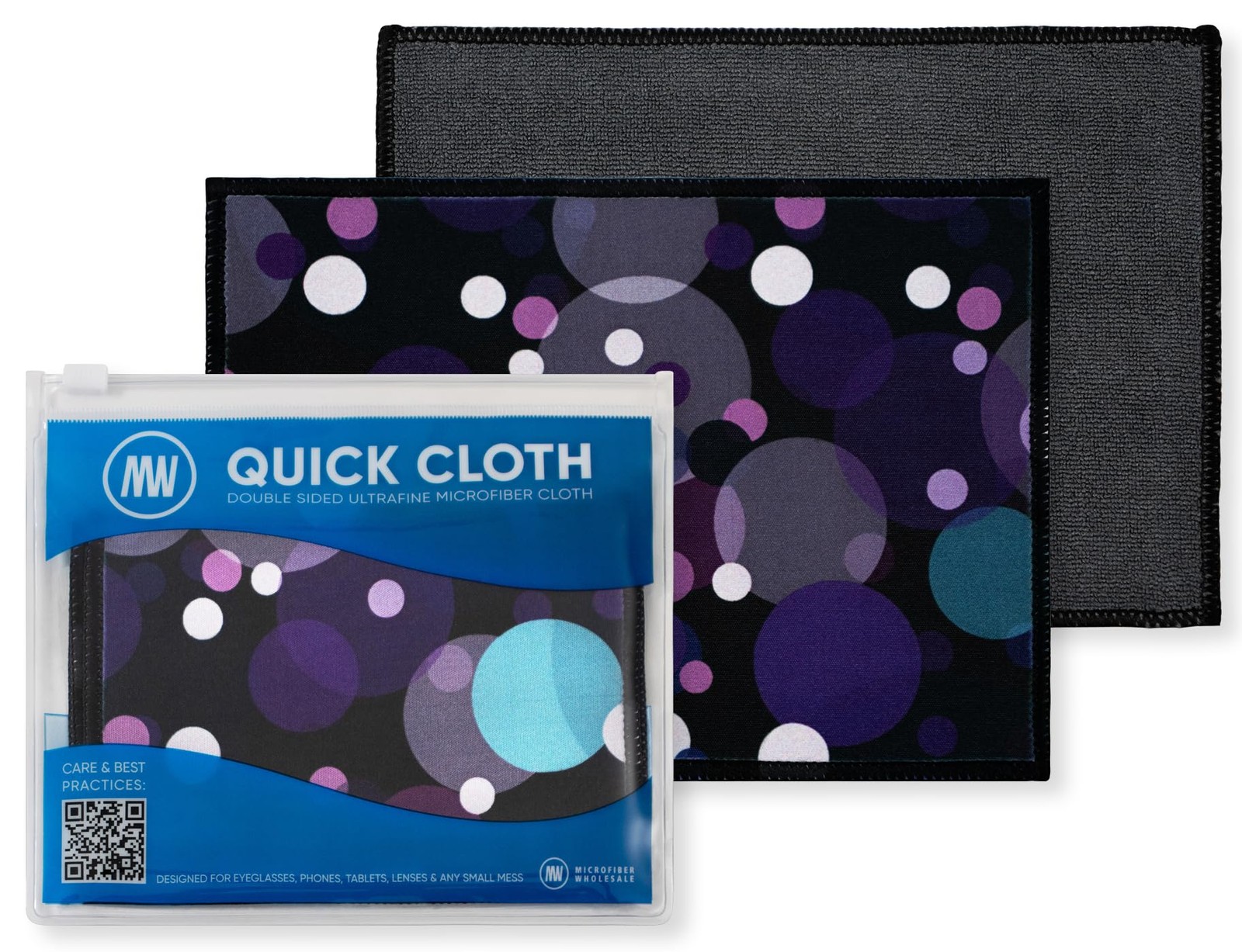 Quick Cloth Microfiber Glasses Cleaning Cloths — 5"x7" 2 Pack with Storage Ca...