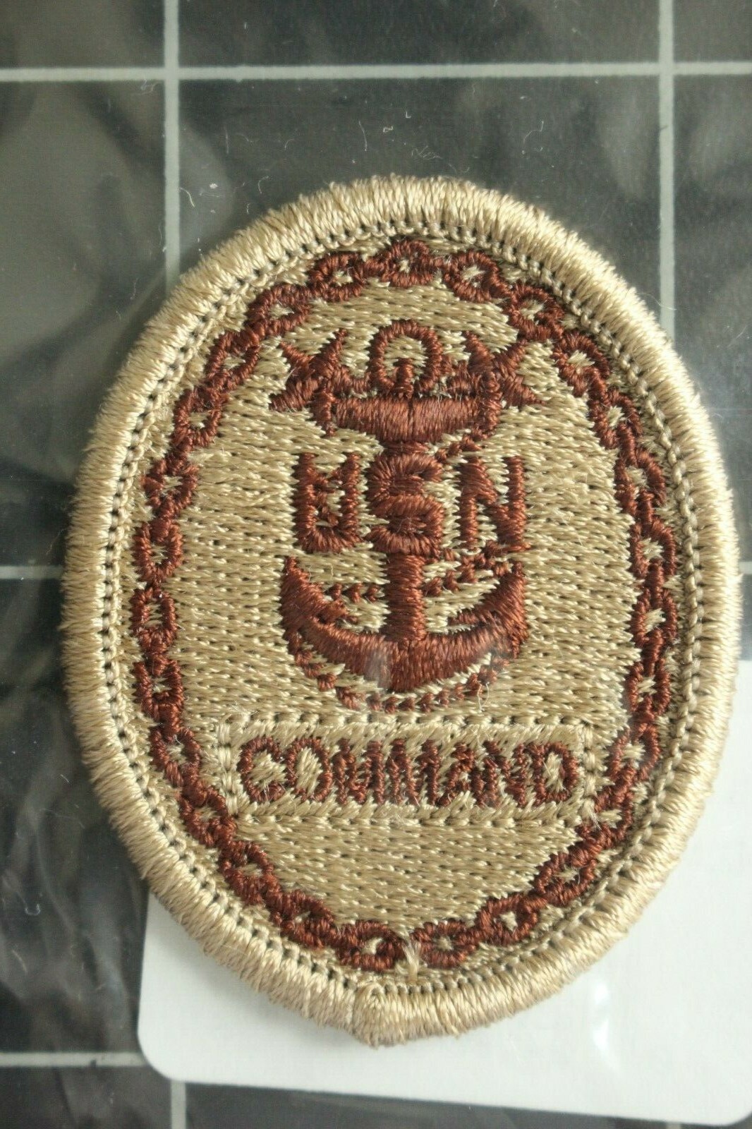 USN NAVY NWU UNIFORM COMMAND E9 MCPO SPECIALTY BADGE TYPE 2 TAN INSIGNIA PATCH