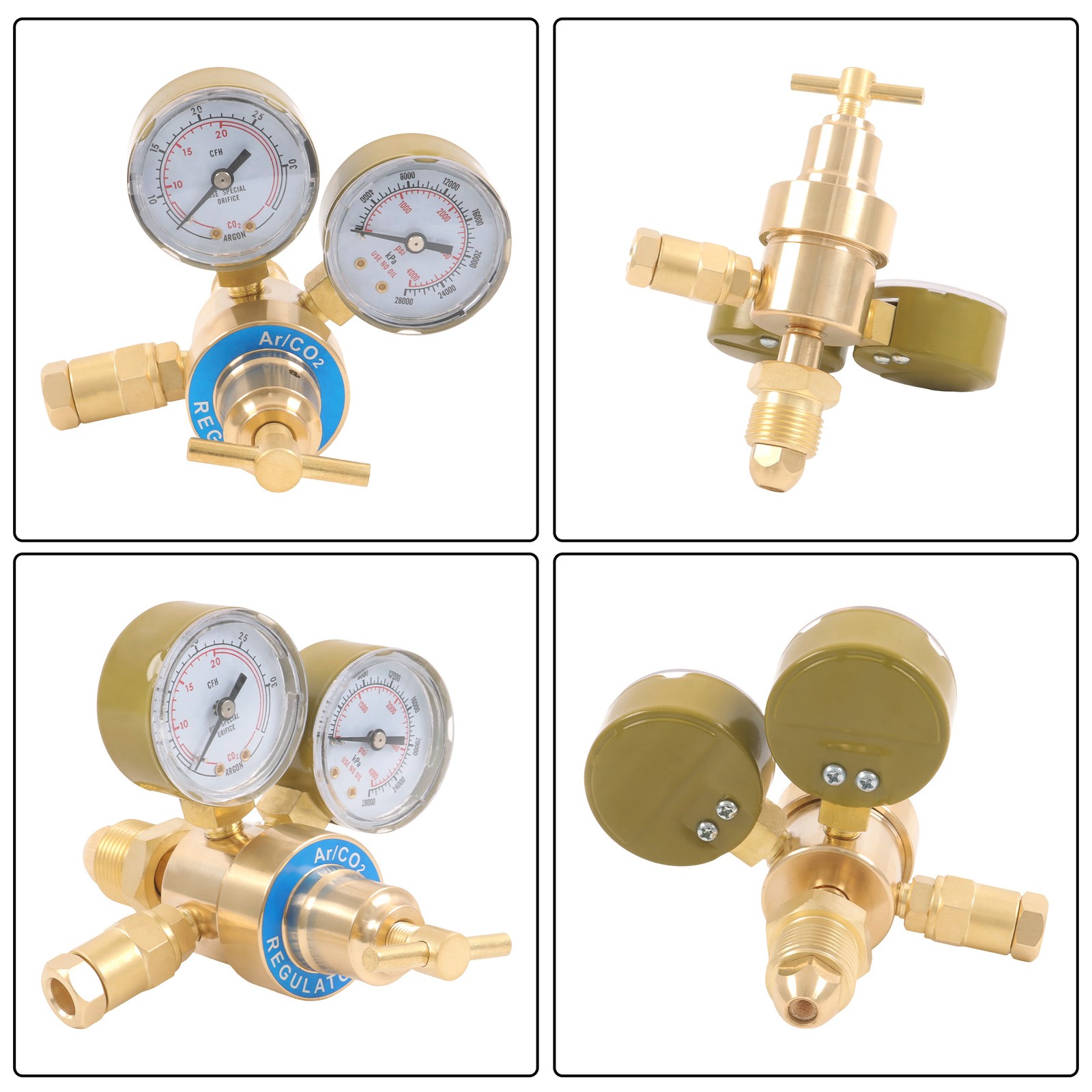 Easy-Read Dial Argon Regulator Flowmeter CGA-580 MIG TIG Welding