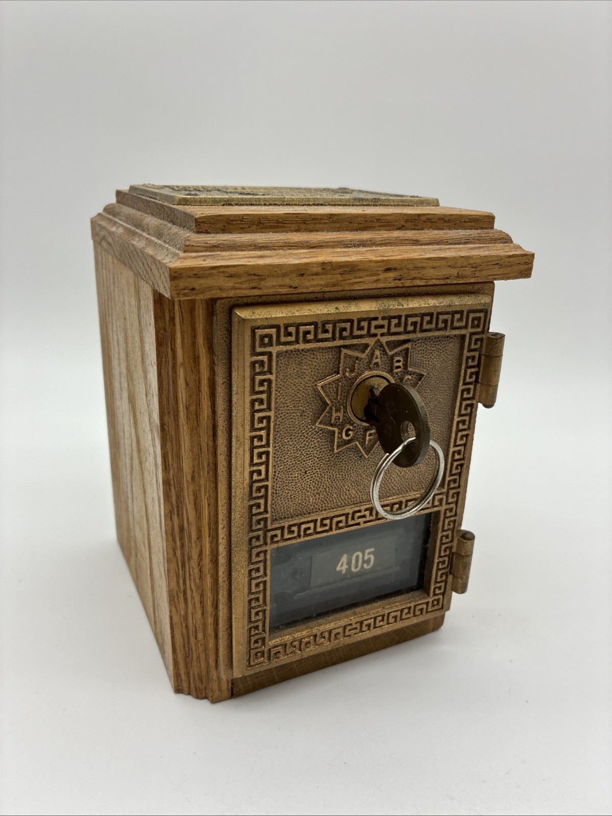 Vintage Mail Post Office Wood Box Brass Door Bank US Lockboxes Limited Edition