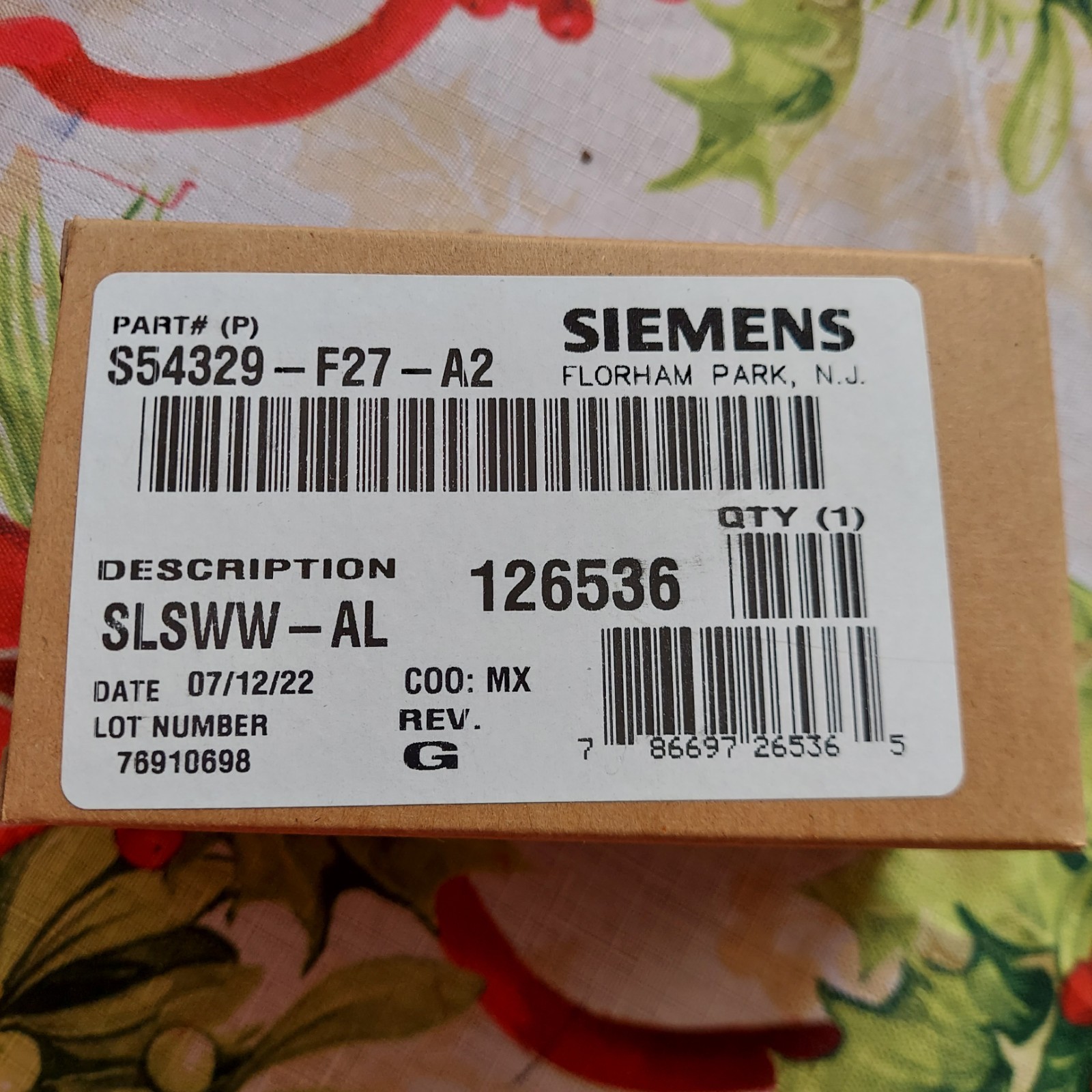 New Siemens S54329-F27-A2 SLSWW-AL Rev. A Wall Alert Strobe