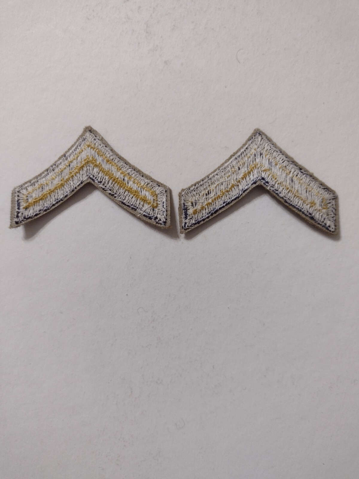 ARMY PRIVATE FIRST CLASS NON-COMBAT UNIT CHEVRONS 1948-1951 PAIR (2) STYLE 2