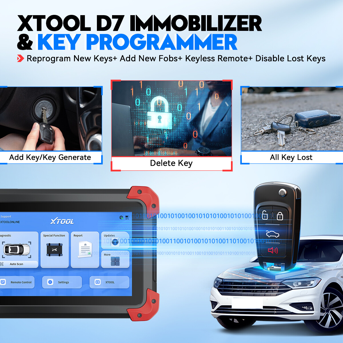 XTOOL D7 V2.0 Bidirectional Diagnostic Tool Full System Scanner Key Programmer