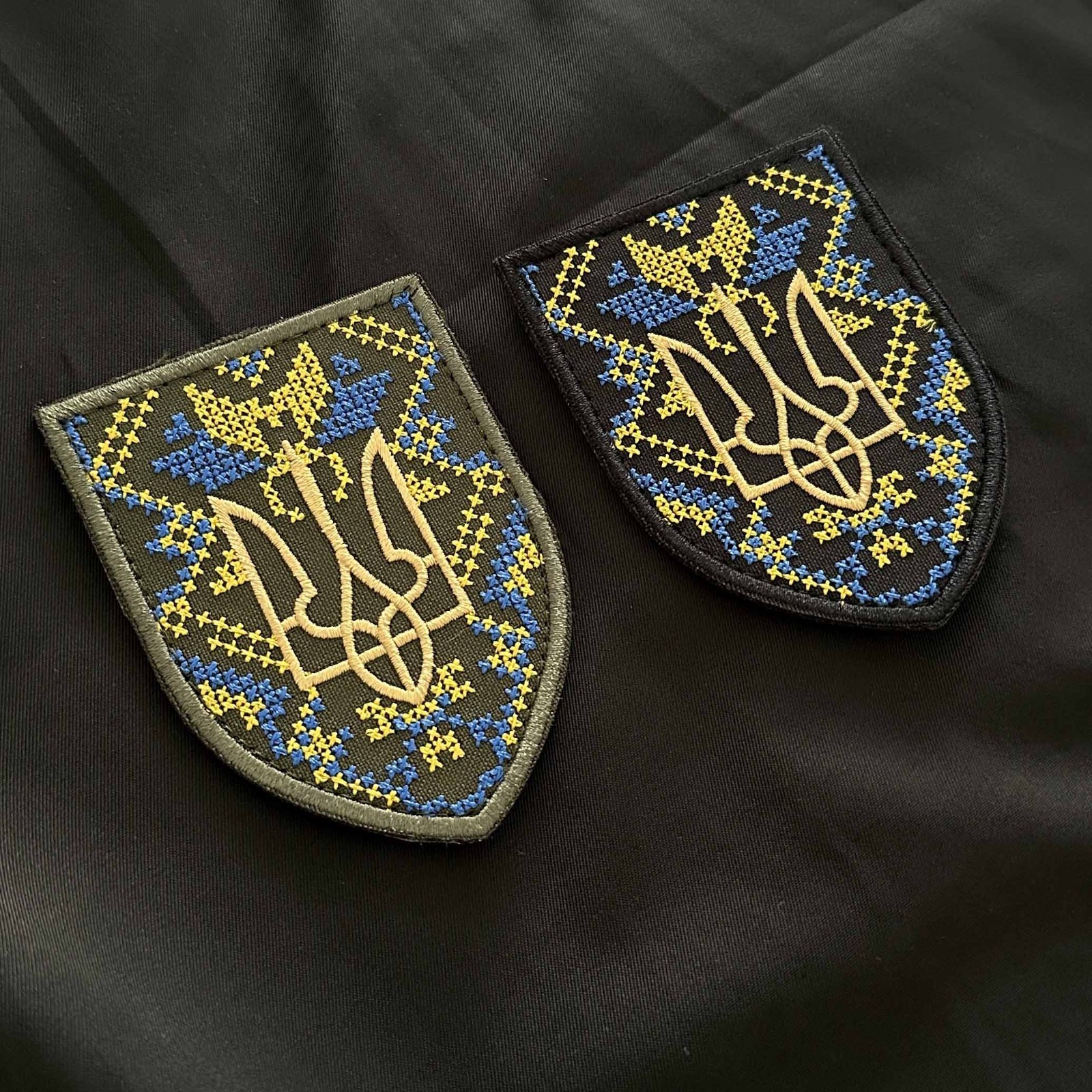 Ukrainian Morale Patch Trident and Embroidery Tactical Badge Hook Textile*2 pcs
