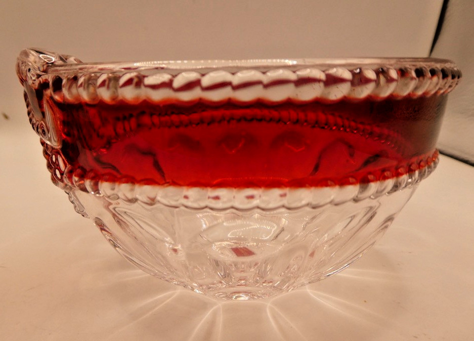 Mikasa Celebrations Ruby Red Ribbon Crystal Candy Dish Size: 4.75” NIB