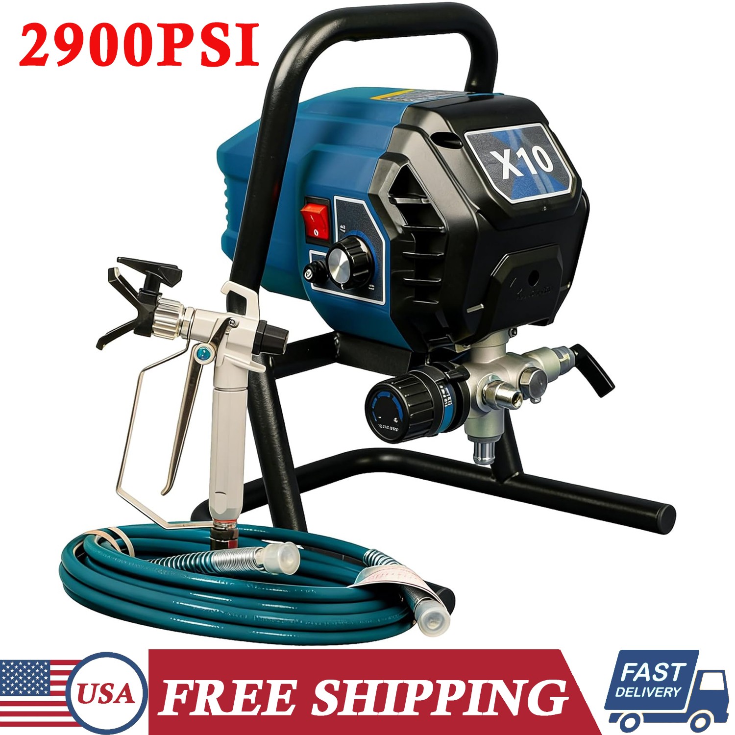 2900PSI Stand Airless Paint Sprayer 700W Electric Airless Sprayer Handheld Paint