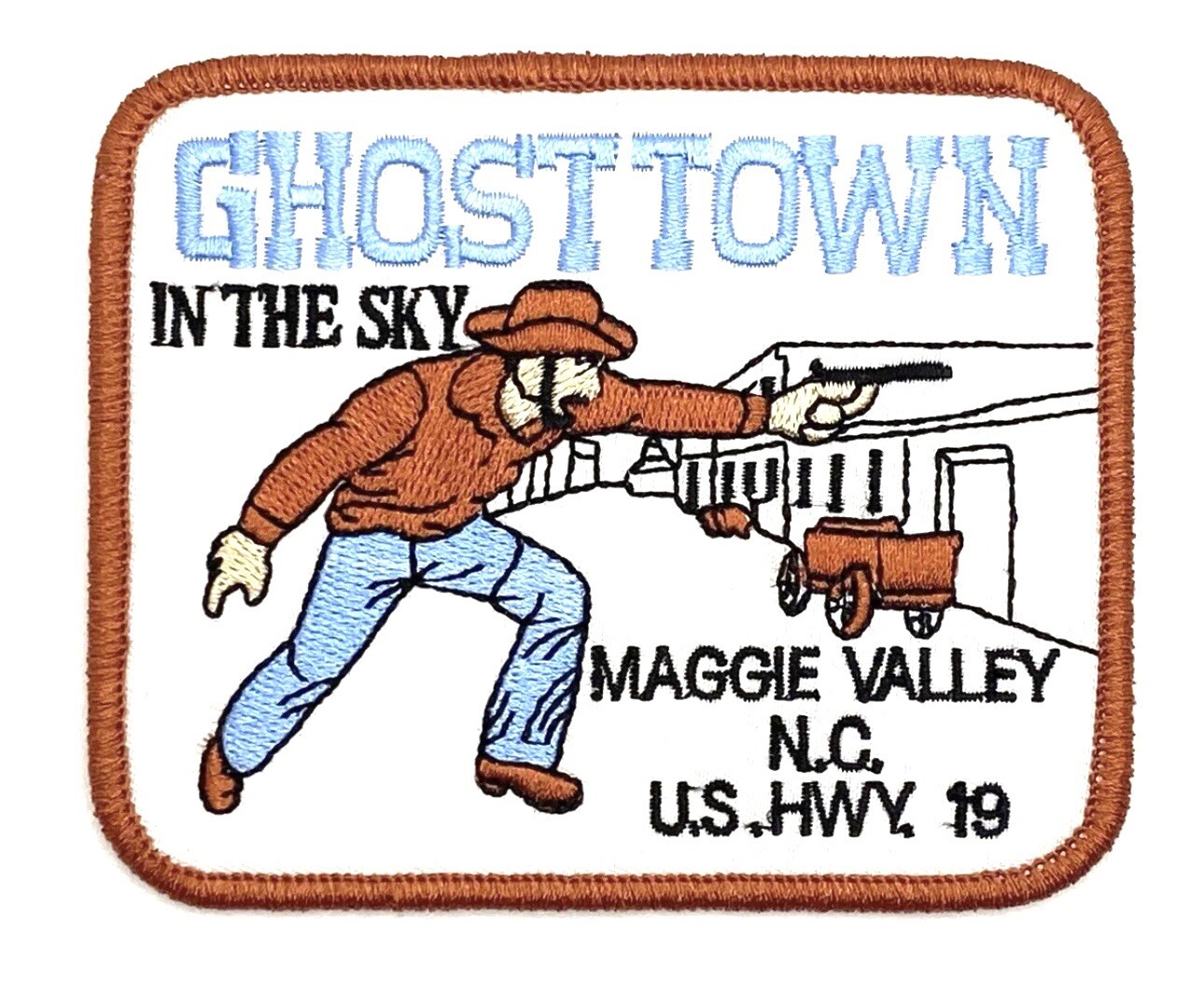 Ghost Town In The Sky Maggie Valley NC Vintage Style Patch Sew Iron On Cap Hat