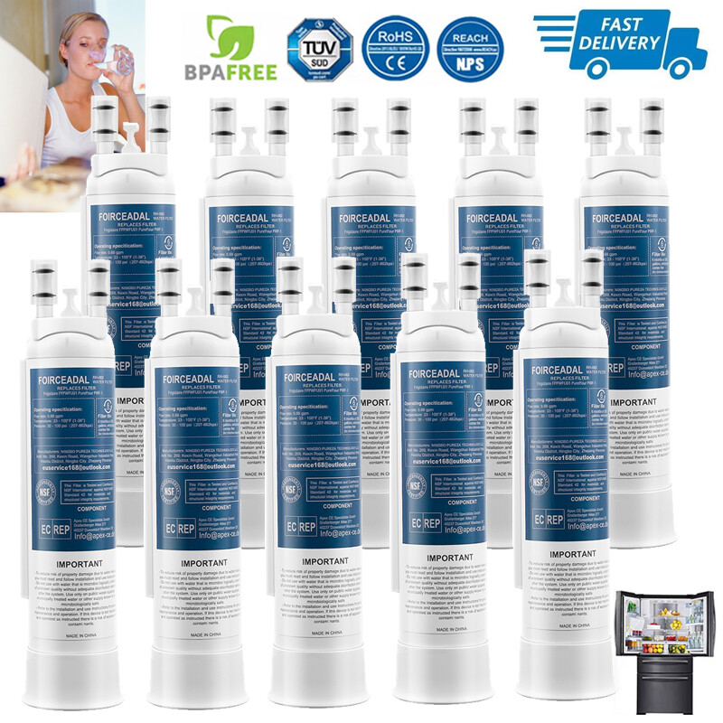 1-8 Pack For PurePour PWF-1 Filter Frigidaire FPPWFU01 & Ice Filter Refrigerator