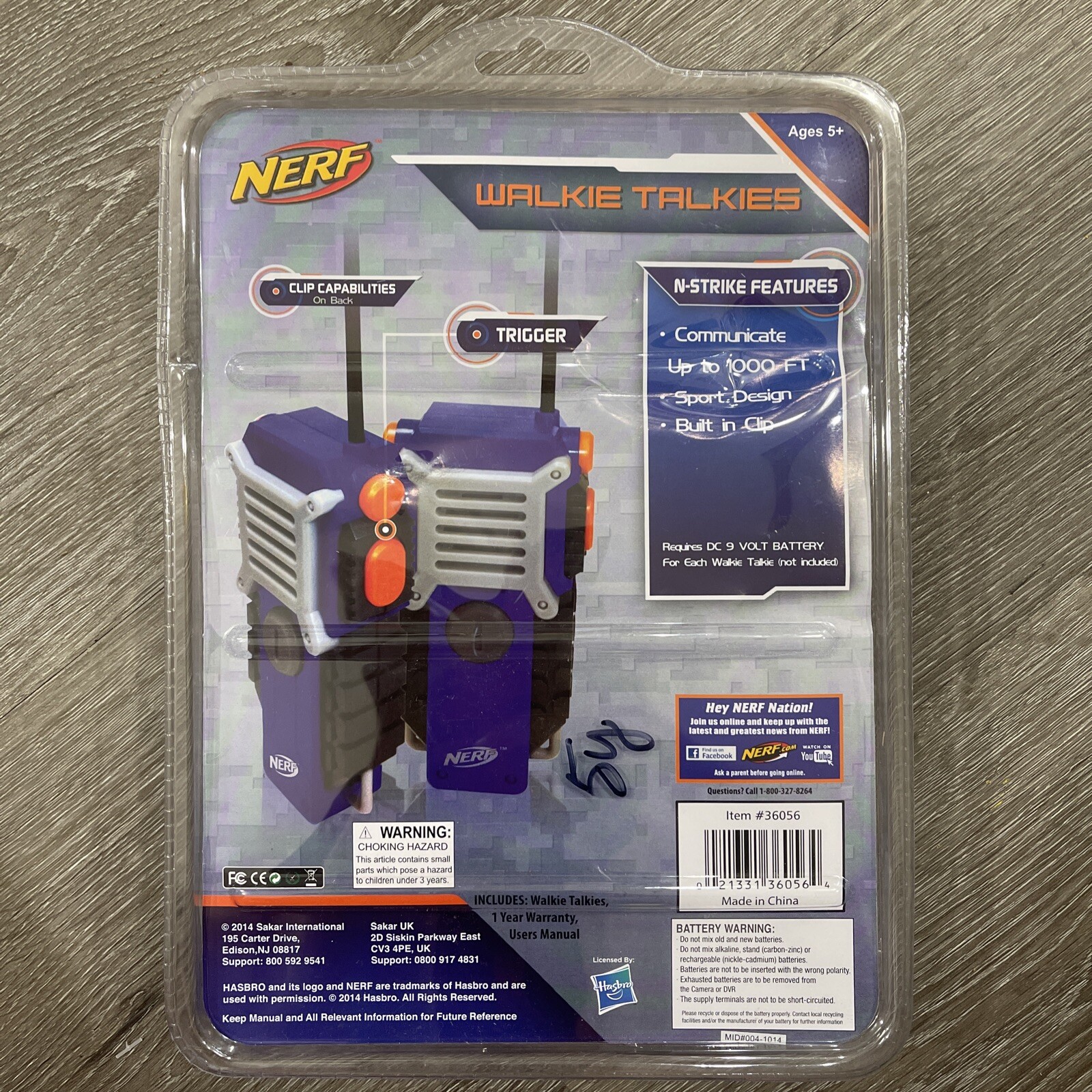 New Nerf N Strike Walkie Talkies Up To 1000ft Hasbro 2014 Blue Sealed