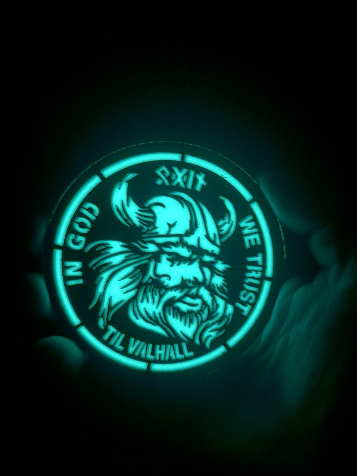 Viking In God We Trust Odin Til Valhall IR InfraredTactical Hook Loop Patch Glow
