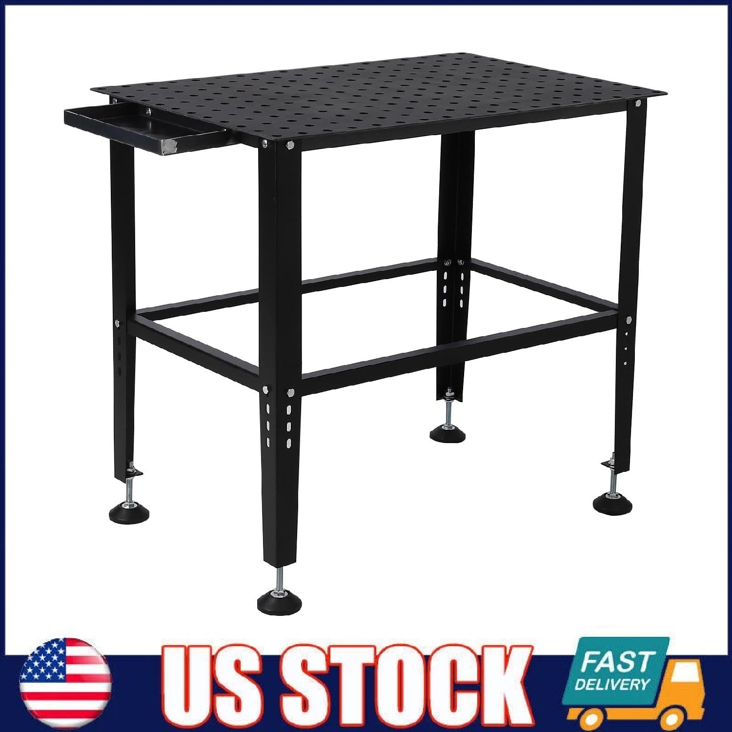 36"x24" Welding Table ,5/8" Holes Steel Welding Workbench Table Portable 1500lbs