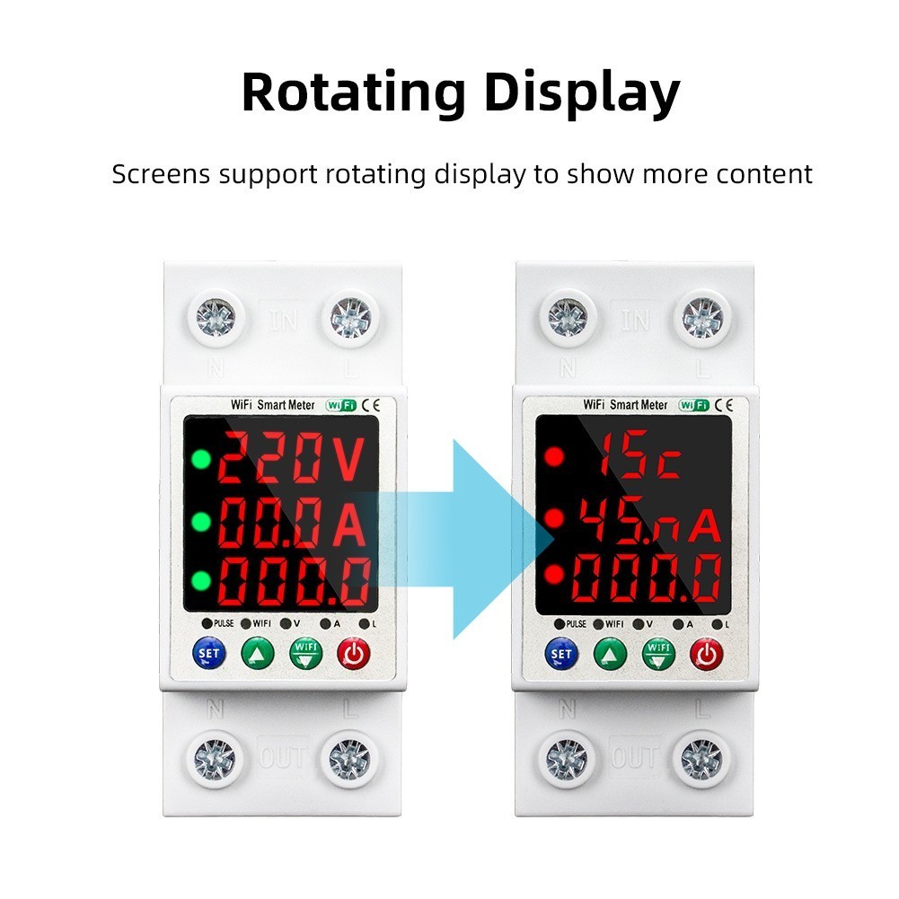 Auto Reset Smart Voltage Protector with Dual Display for Home and Business