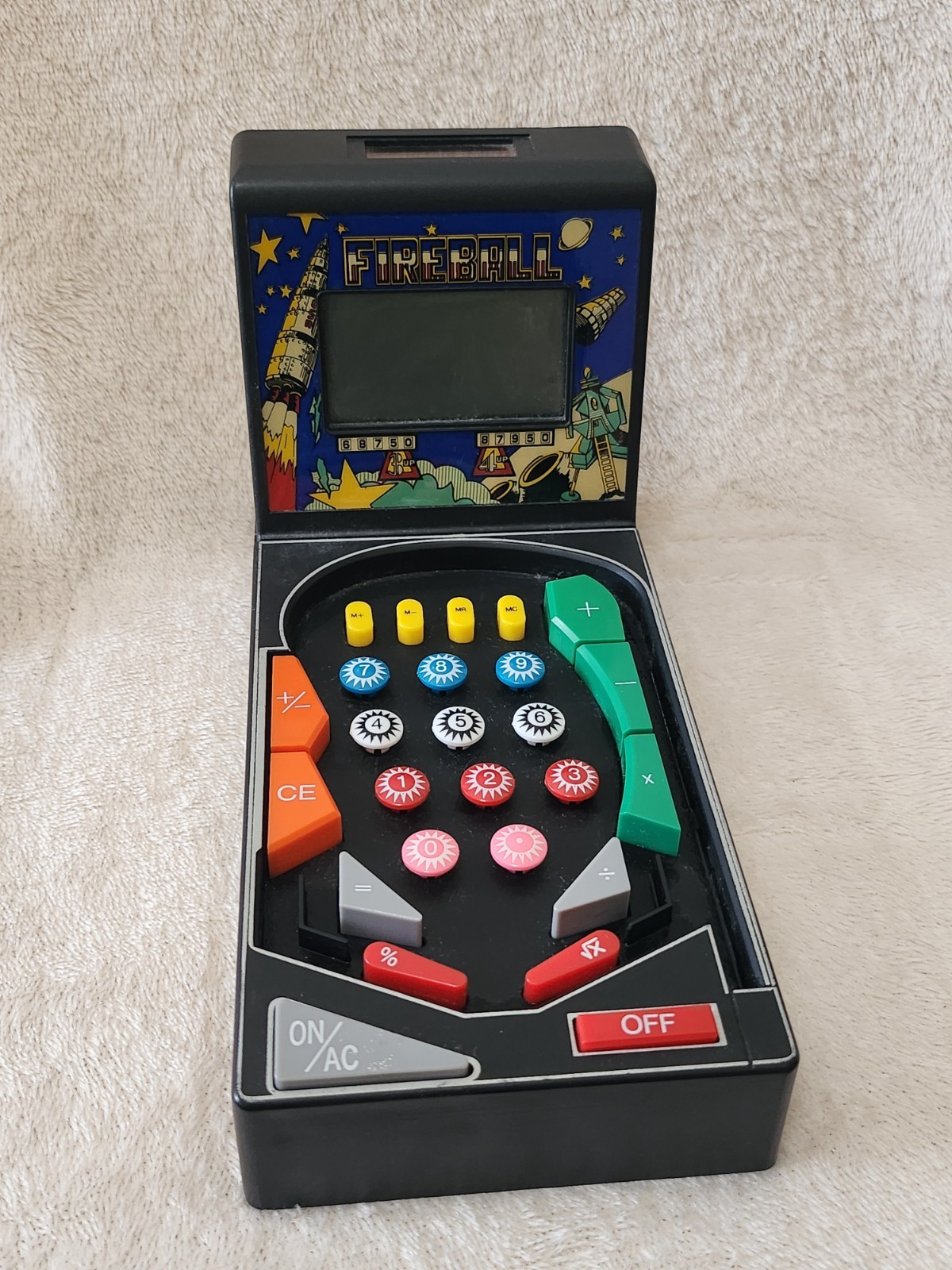 Fireball Mini Pinball Solar Powered Calculator 1991