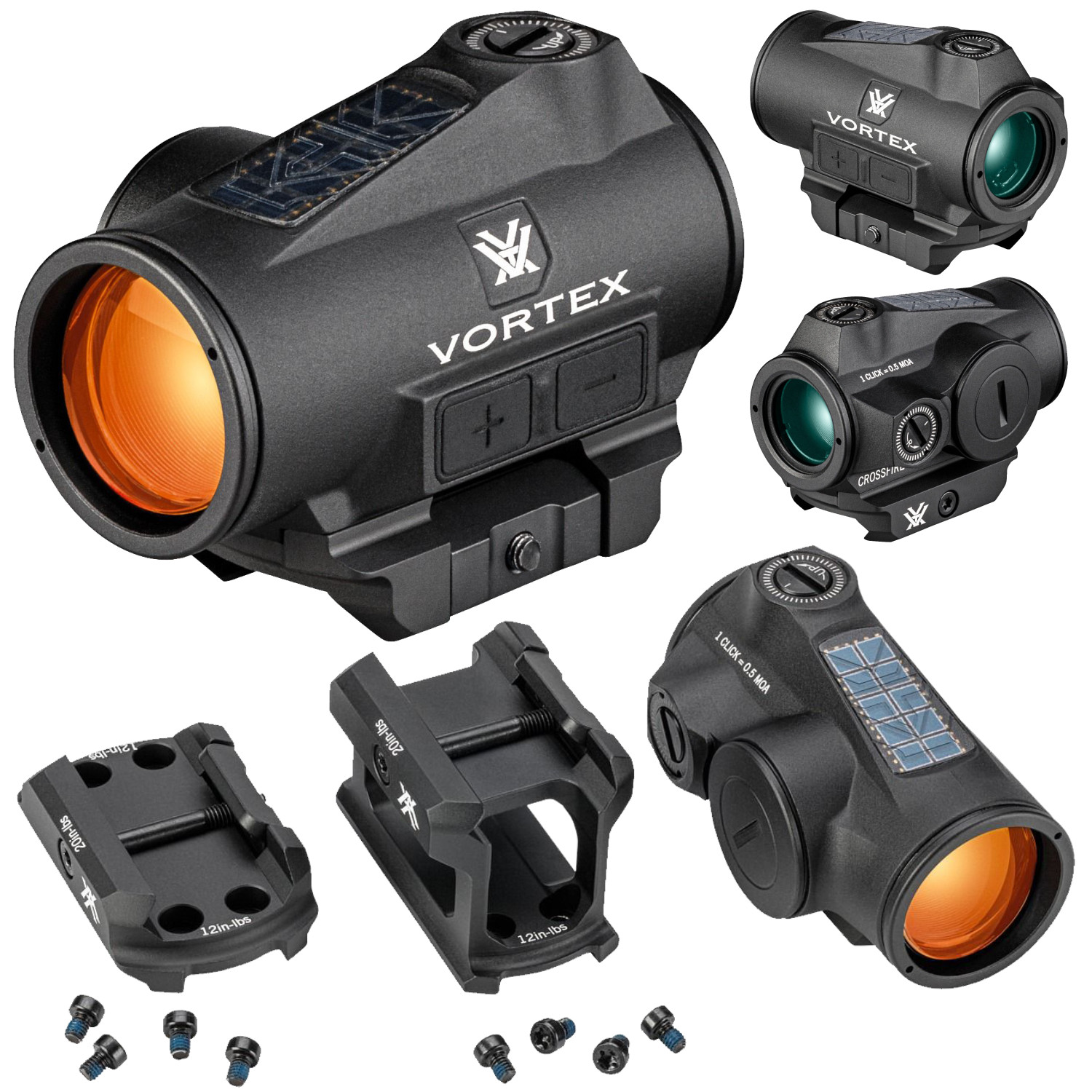 Vortex Optics Crossfire II 2 MOA Solar Red Dot Black CF2-RD2-SLR with Camo Cap