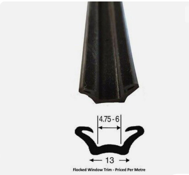 Flocked window channel rubber this price is per metre and fits multiple  cars