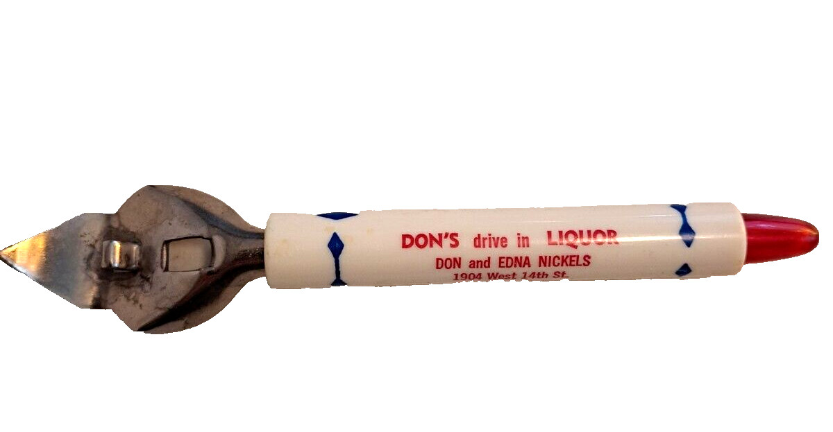 Don's Drive Inn Liquor Loveland CO Bottle Opener Advertising Don & Edna Nickels