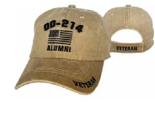 DD-214 Alumni Veteran Baseball Cap Washed STYLE Military Hat (STONE KHAKI BEIGE)