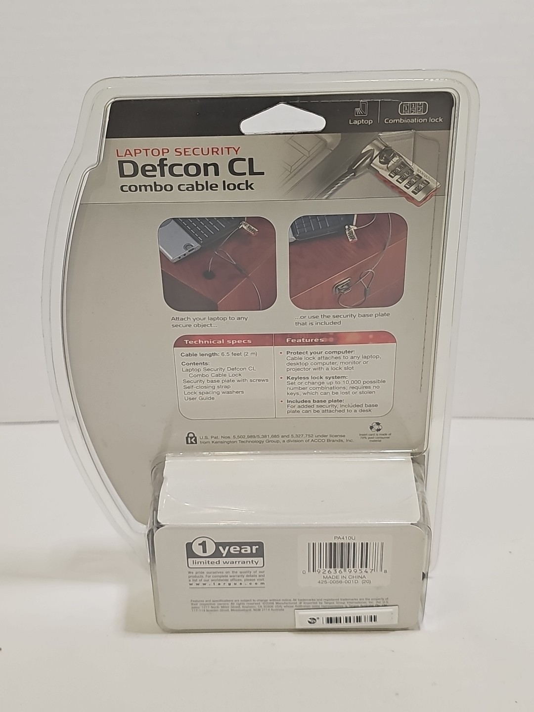 Targus Defcon CL Cable Lock New Sealed