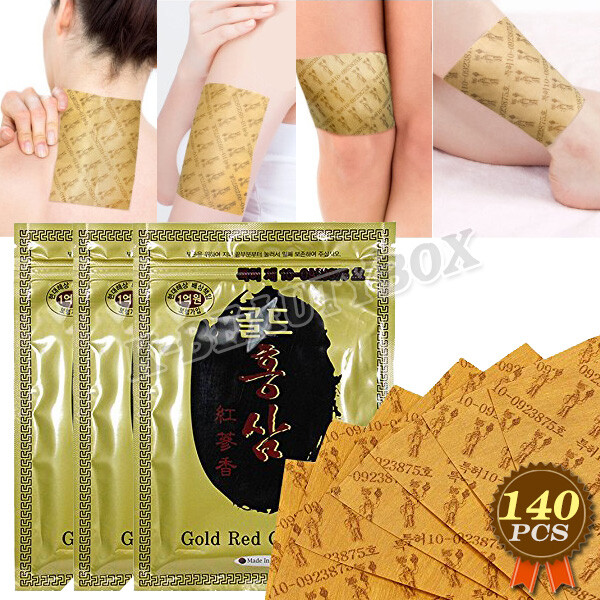 Gold Red Ginseng Patch 7 PACKS (140pcs) Powerstrip Energy Health Patch Hot Pack