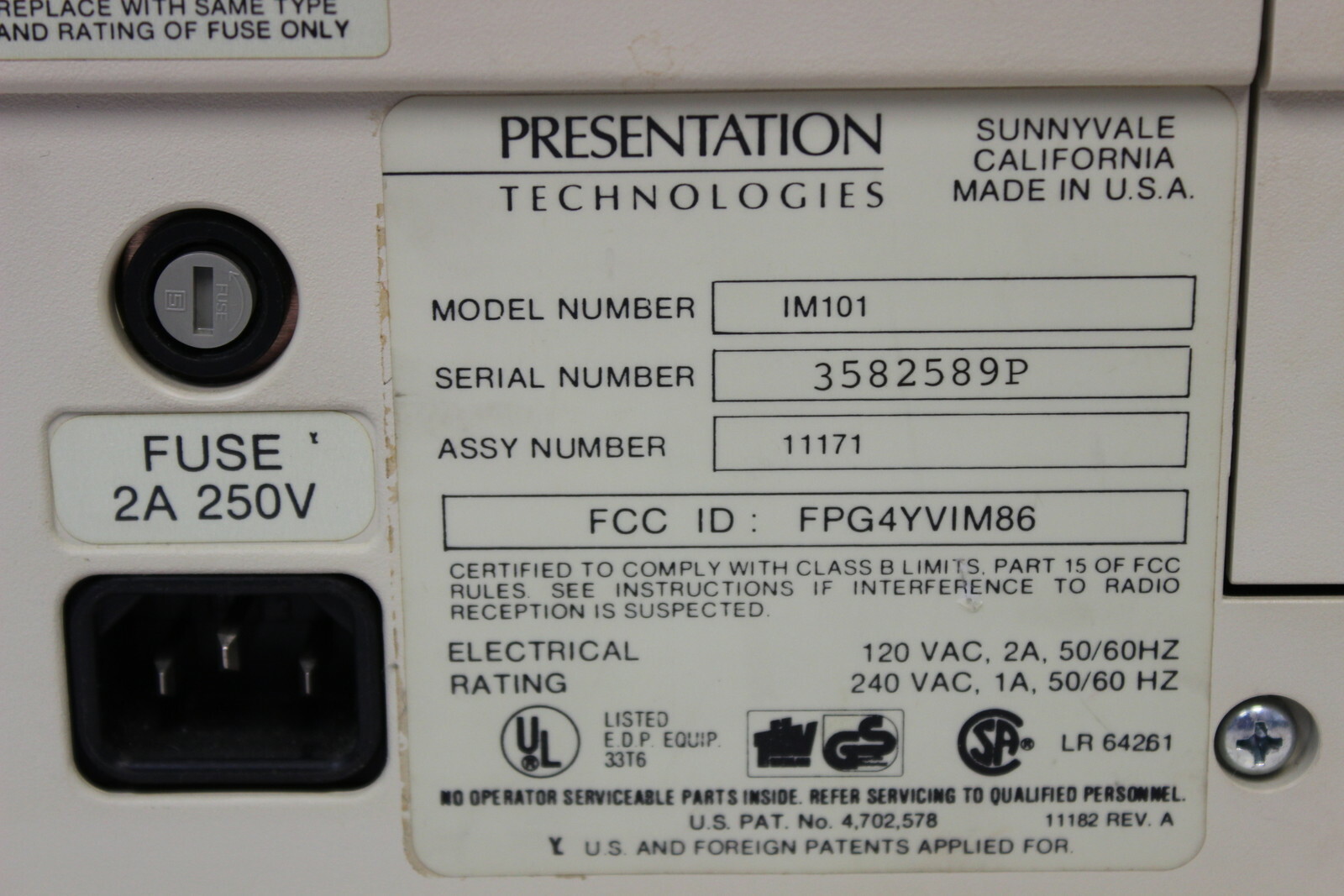 PRESENTATION TECHNOLOGIES IM101 IMAGEMAKER PLUS FILM RECORDER