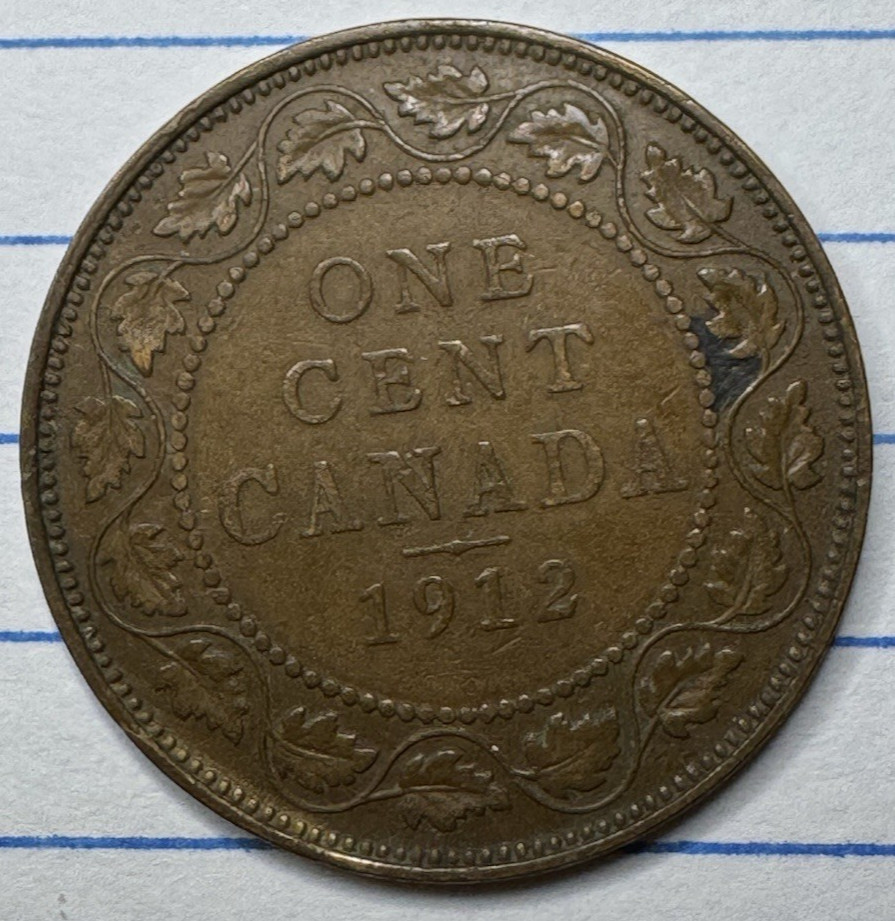 1912 Canada 1 One Cent George V with Dei Gra