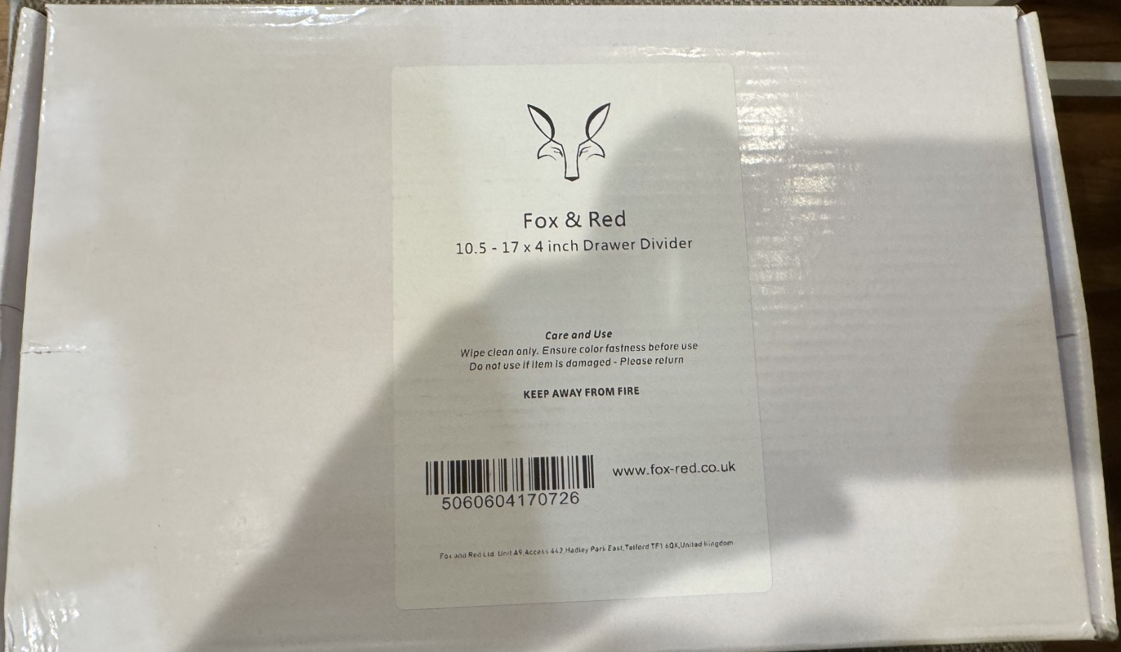 New Fox & Red Gray/White Drawer Divider Set 10.5" x 17" x 4"