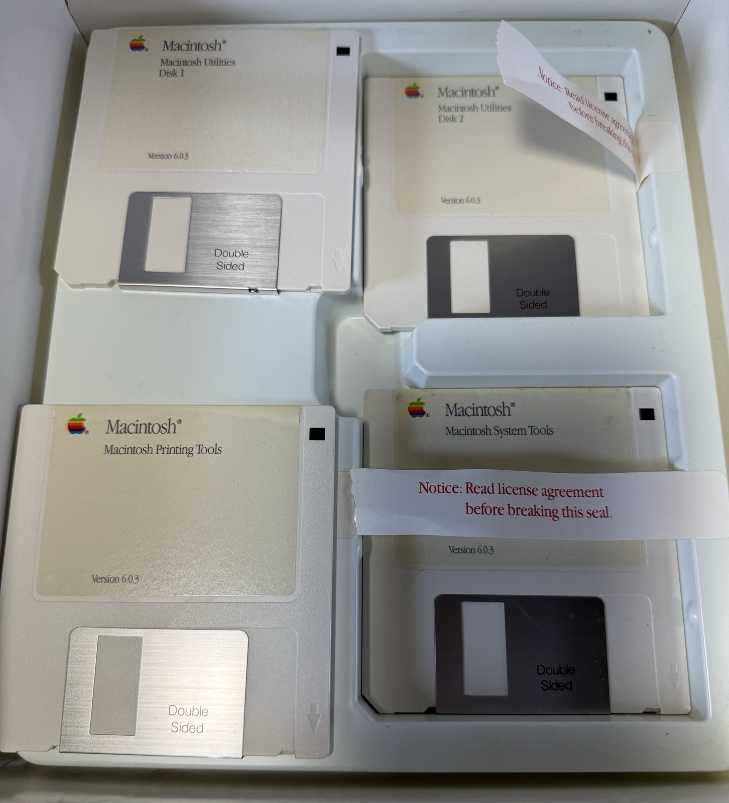 1988 Apple Macintosh Software System Update Version 6.0 Complete 4 Discs Manual
