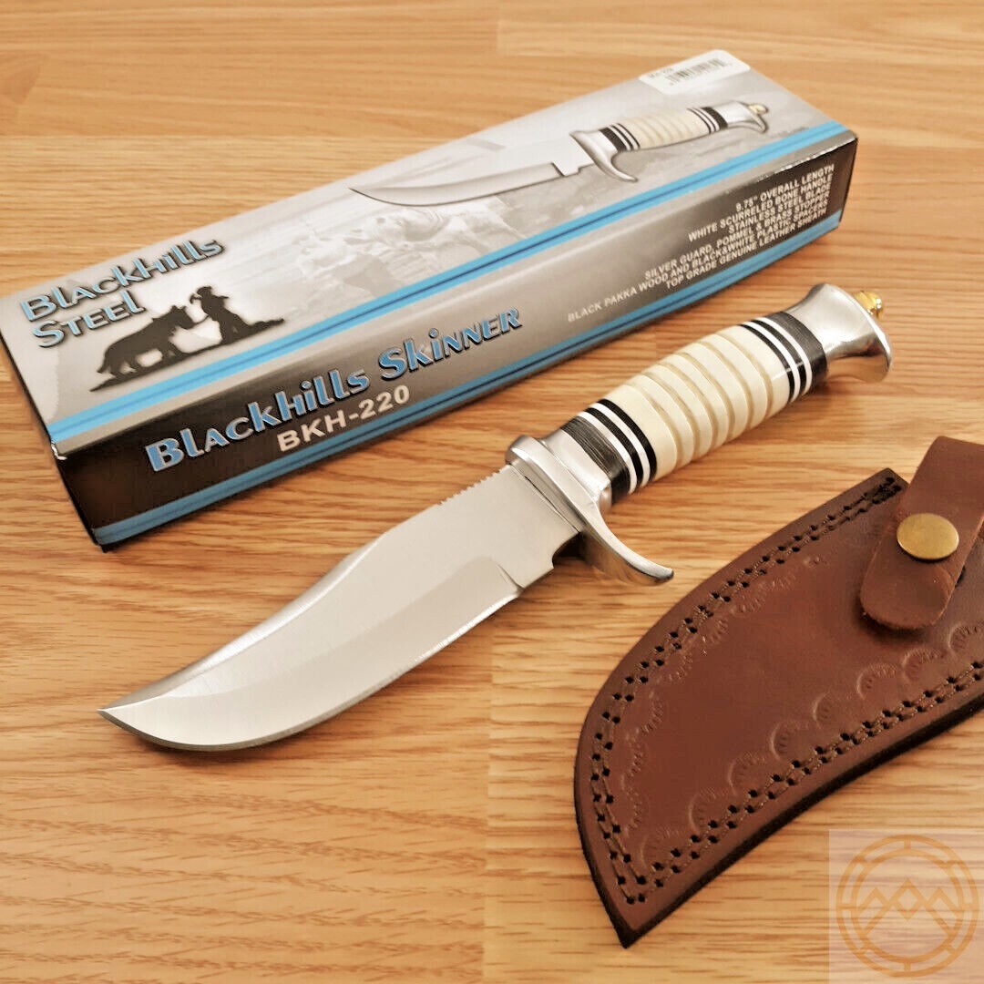 Frost Cutlery Hills Skinner Fixed Knife 5" Stainless Steel Blade Bone Handle
