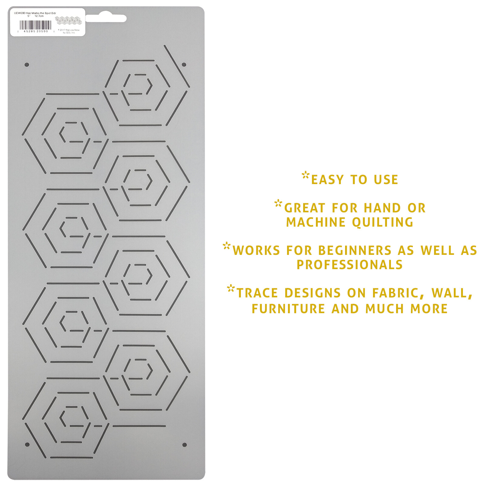 Quilting Stencil Hexagon Border Honeycomb Quilt Pattern Continuous Line Template